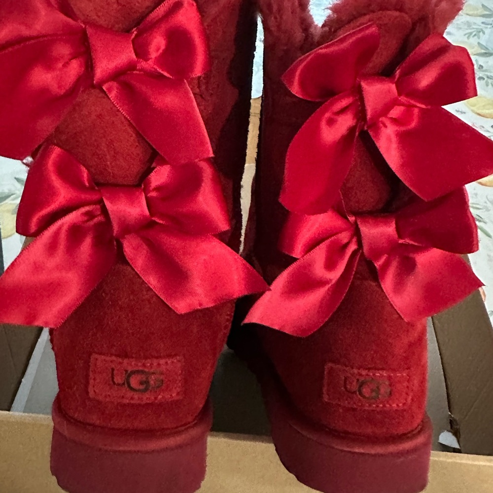 UGG Women's Vibrant Red Bow Boots